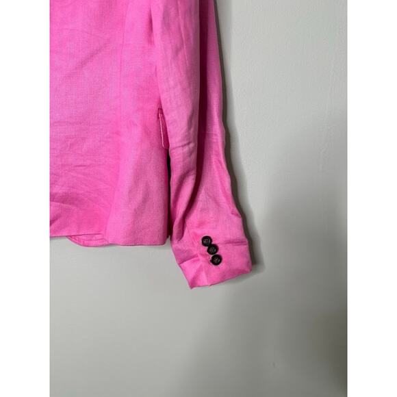J Crew Womens 100% Linen Blazer Jacket Size 4 Pink Preppy Coastal Chic Office - Picture 3 of 12